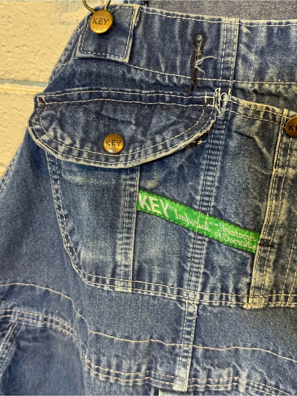 Vintage KEY Blue Denim Overalls Men’s 42”x29”